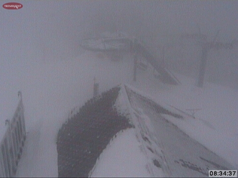 Too Much Snow Drifting around? NEVER ! Top-Side view from Patrol HQ looking over Lowell Thomas Chair lift