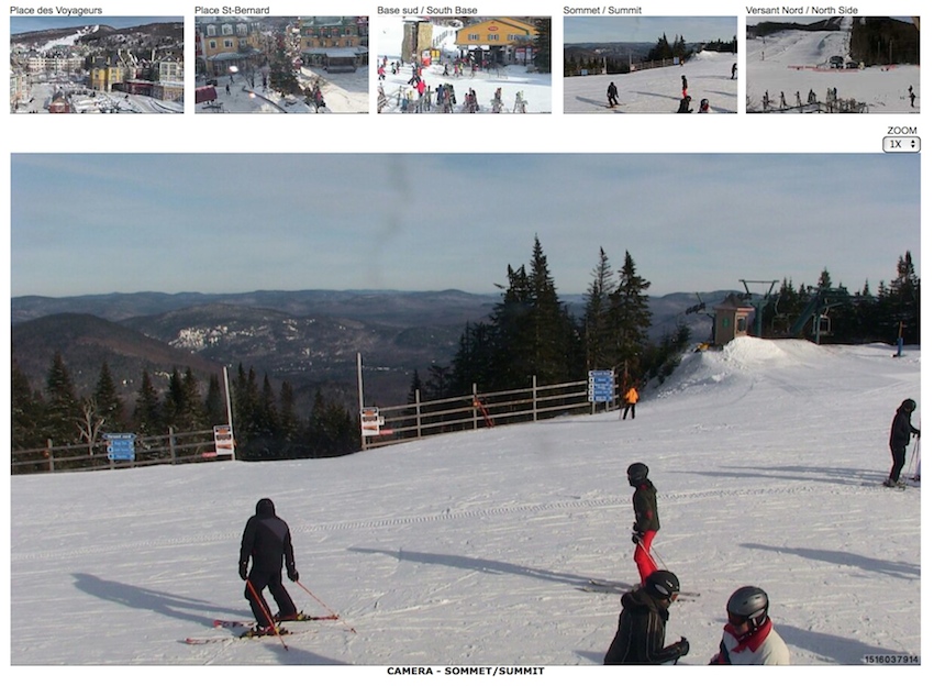 Web cam Array Screenshot Courtesy of Tremblant.ca