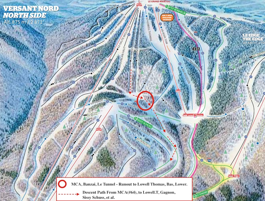 Excerpt From Downloadable, Printable, Tremblant Trail Map PDF, Courtesy of Tremblant.ca