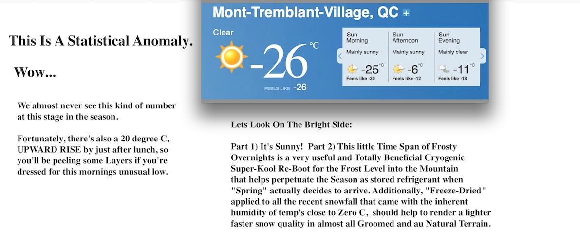 Screenshot Courtesy of The Weather Network.