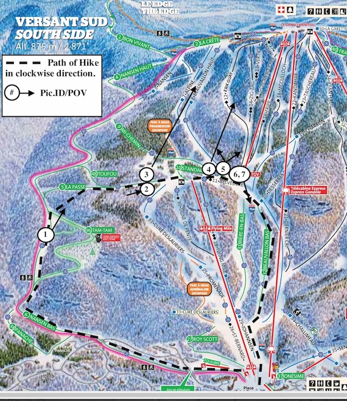 Tremblant Trail Map Excerpt Courtesy of Tremblant.ca