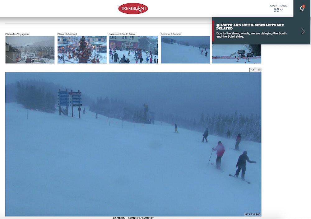 Web Cam Screenshot Courtesy of Tremblant.ca