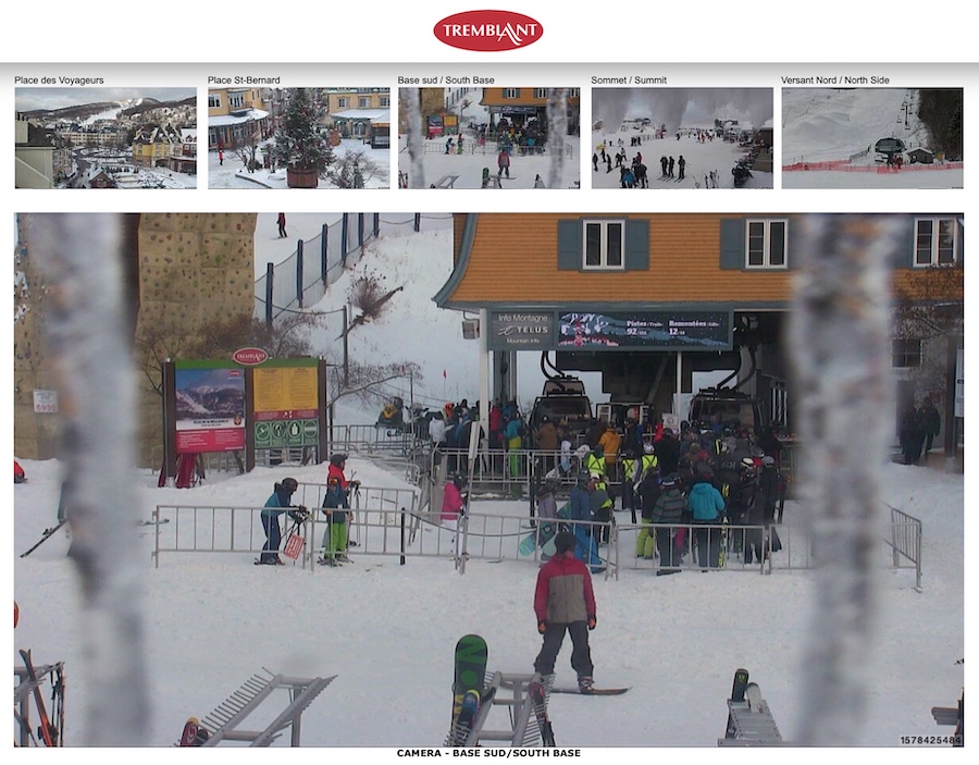 Web cam Snap Shot Courtesy of Tremblant.ca