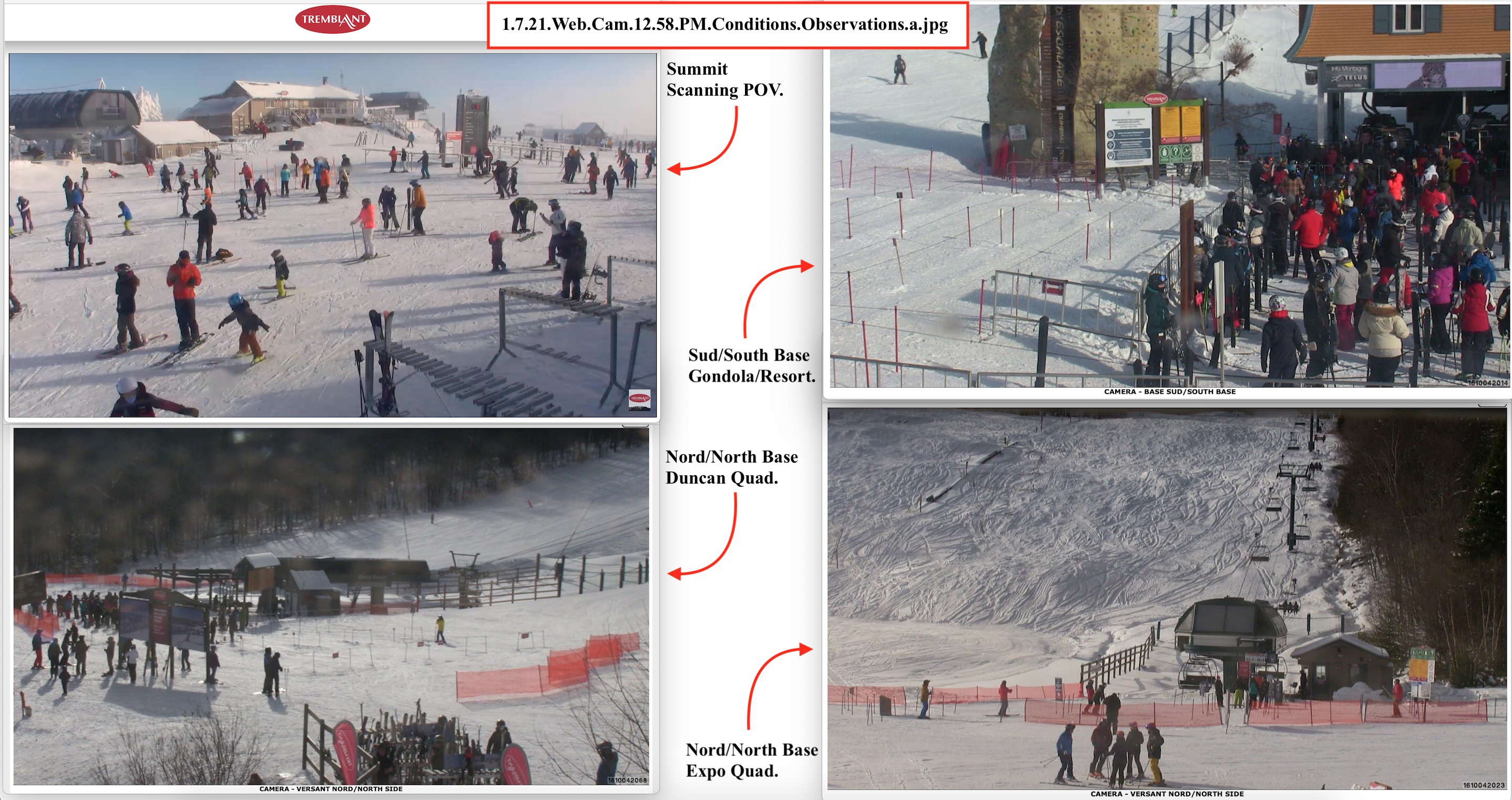 Web Cam Snap Shots Courtesy of Tremblant.ca