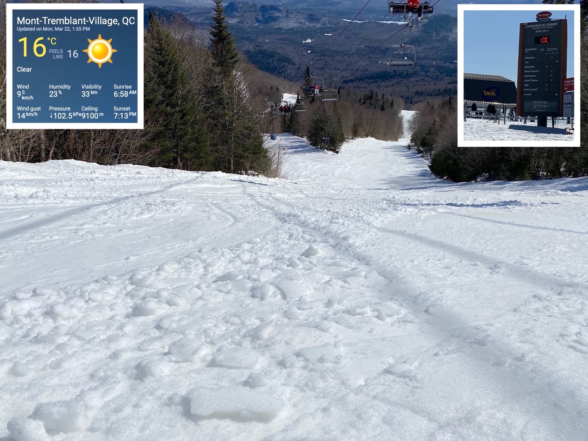 Temp. Data Screenshot Excerpts Courtesy of The Weather Network and Tremblant.ca www.Tremblant360.com Photo. All Rights Reserved.