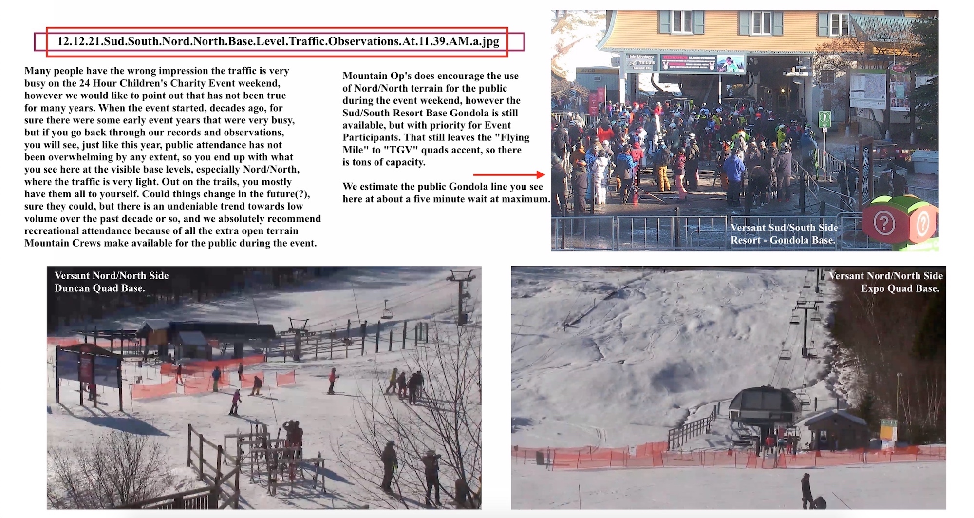 Web Cam Snap Shots Courtesy of Tremblant.ca
