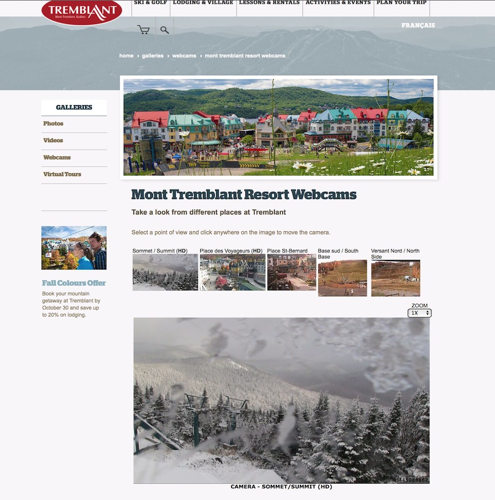 Screenshot Courtesy of Tremblant.ca