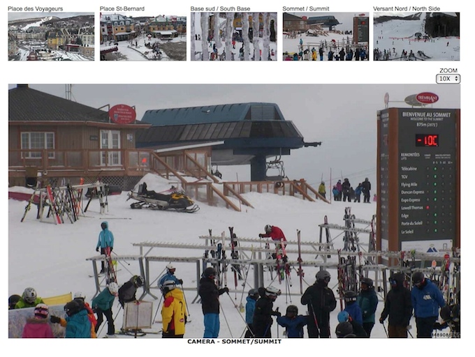 Web Cam Screenshots Courtesy of Tremblant.ca