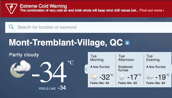 Screenshot Courtesy of The Weather Network.
