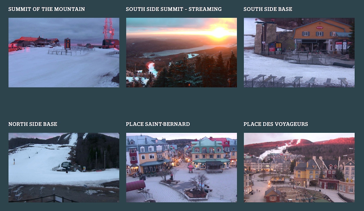 Web Cam Array Weather Observations Courtesy of Tremblant.ca