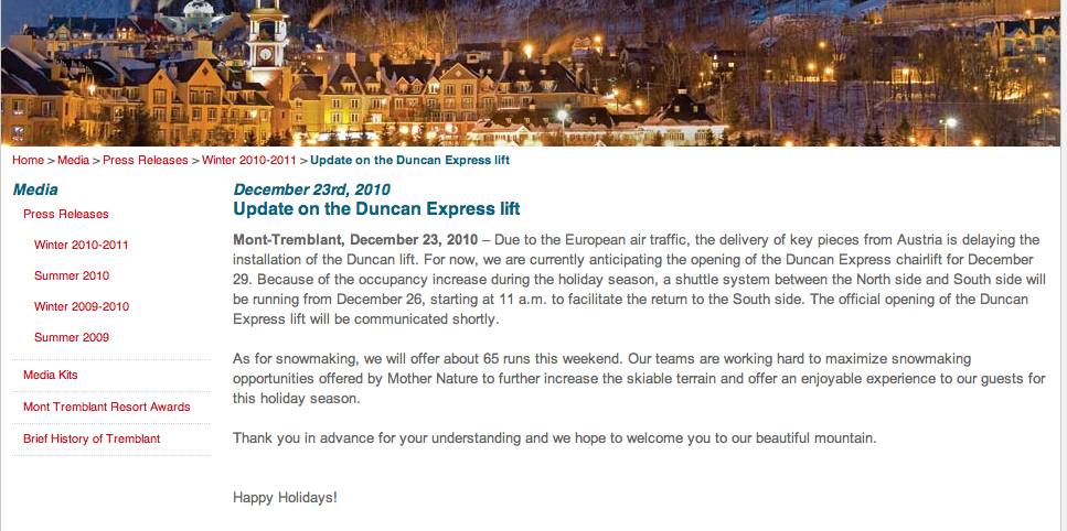 Screenshot courtesy of www.tremblant.ca