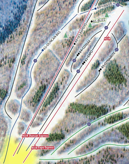 Screenshot of Downloadable pdf Trail map, Courtesy of www.tremblant.ca