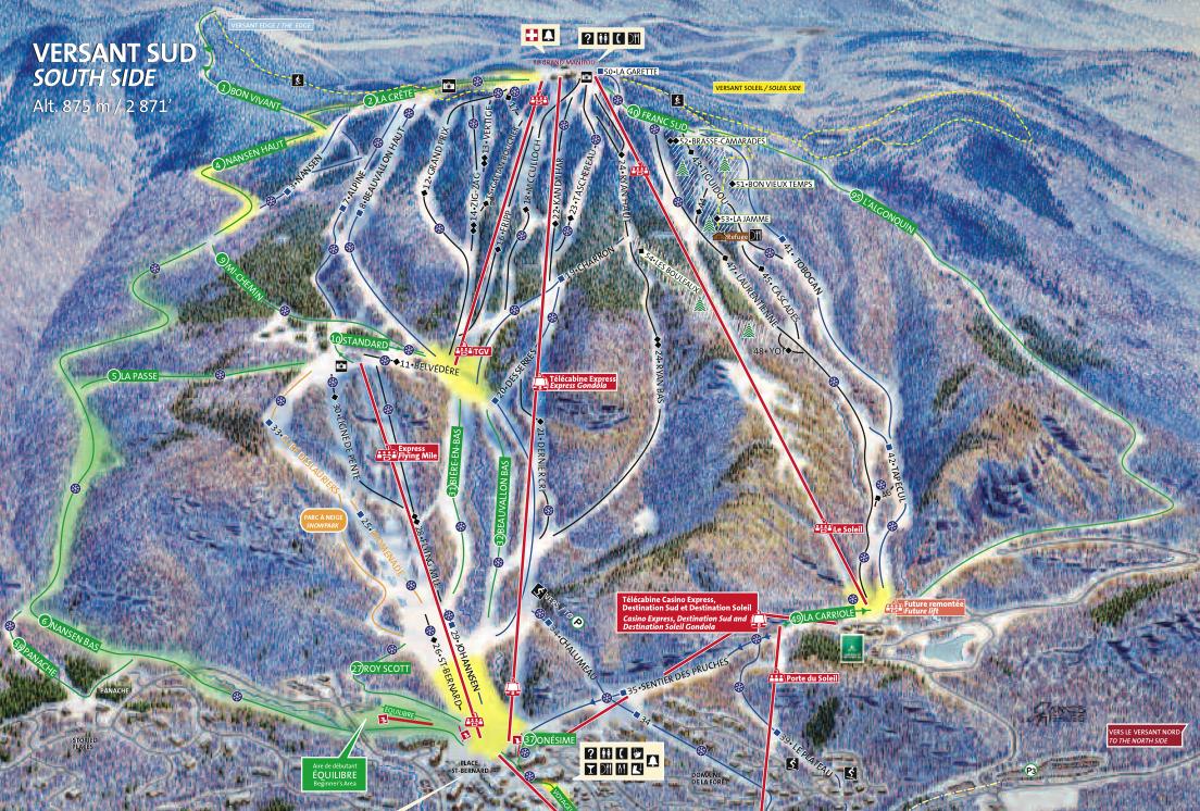ScreenShot of Downloadable pdf Trail Map file, courtesy of www.tremblant.ca