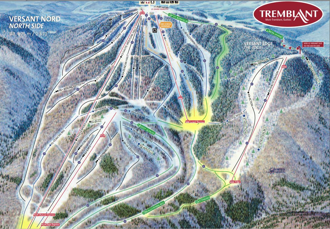 ScreenShot of Downloadable pdf Trail Map file, courtesy of www.tremblant.ca