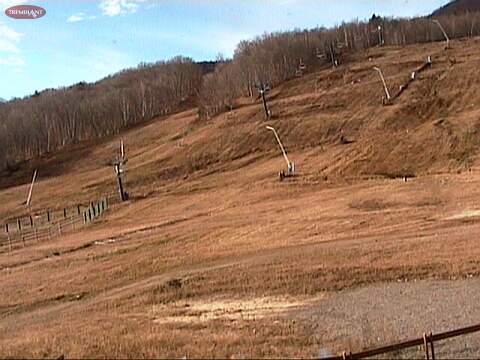 North Side Base looking toward the bottom of Duncan shows Snow Guns in place to complete top to bottom coverage as soon as Mother Nature allows.