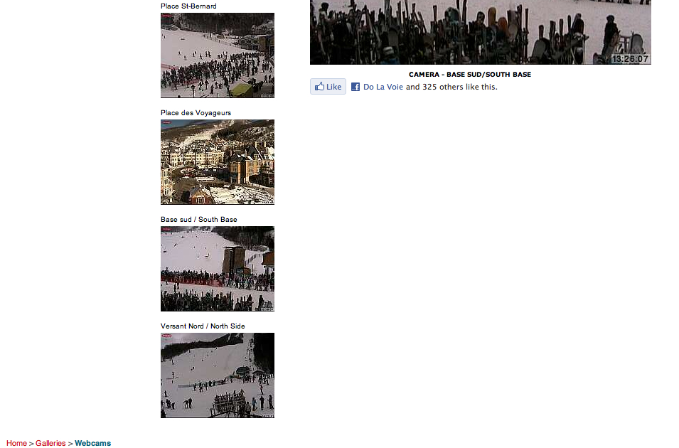 Web Cam Snap Shot Courtesy of www.tremblant.ca
