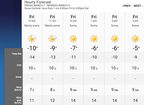 Screenshot Courtesy of The Weather Network.