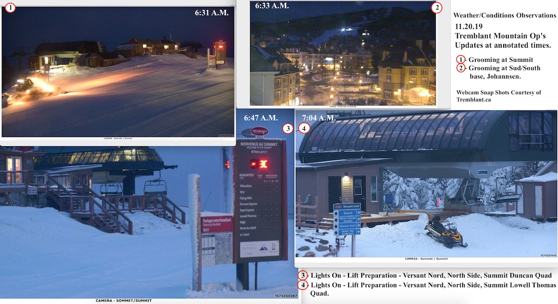 Webcam Snap Shots Courtesy of Tremblant.ca