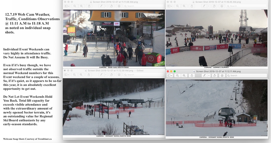 Web cam Snap Shots Courtesy of Tremblant.ca