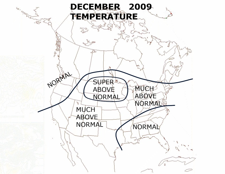 11.25.09 early Dec. Temperature model based on currently available forecasting data(base data supplied by NOAA).