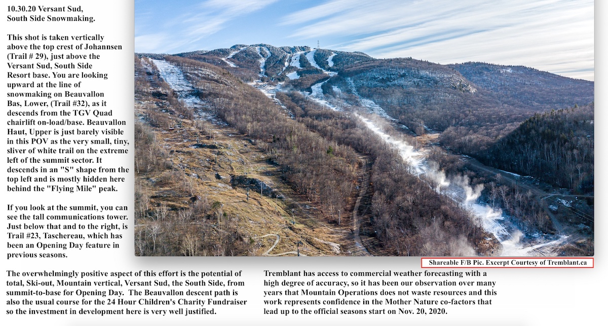 Shareable F/B Pic. Excerpt Courtesy of Tremblant.ca