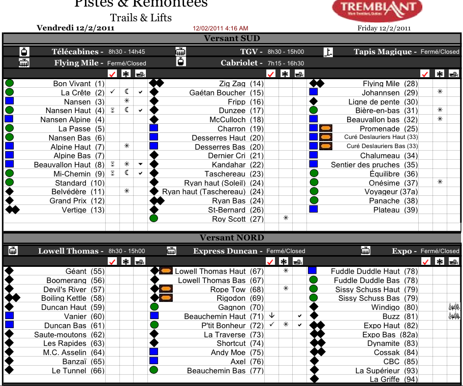 Screenshots of the Official, Downloadable PDFCourtesy of Tremblant.ca