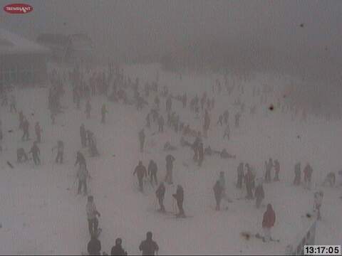 Even though we're skiing in the clouds at the summit right now, there's a good Holiday crowd out making the best of their day on the slopes.