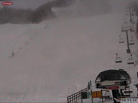 North Side, Expo Quad loading zone. Snow Making Continues on &quot;Warp Drive&quot; where ever possible (here on lower Expo) and with any luck, we'll get some cooperation from Mother Nature!
