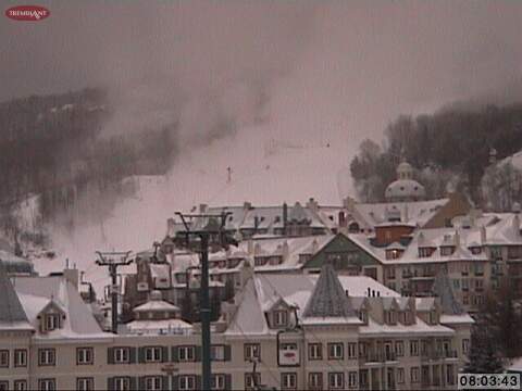 It's a wonderful winter morning. Snow Making ongoing on the Mountain.