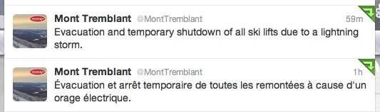 Screenshot Courtesy of Tremblant.ca Twitter feed.