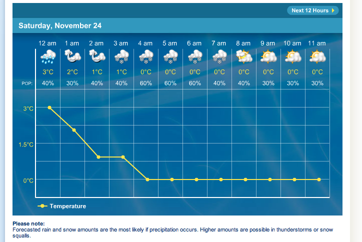 Screenshot Courtesy of The Weather Network.