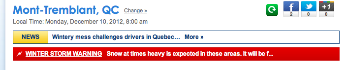 Screenshot Courtesy of The Weather Network.