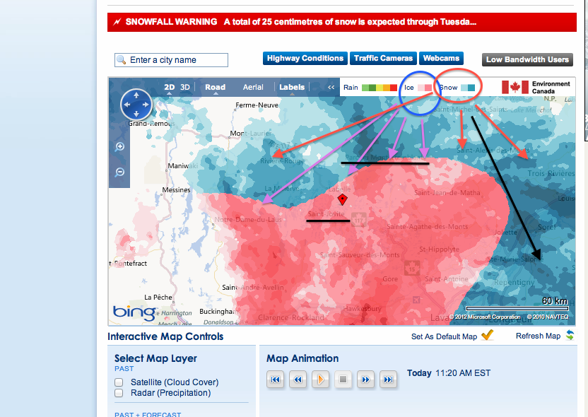 Screenshot courtesy of The Weather Network.