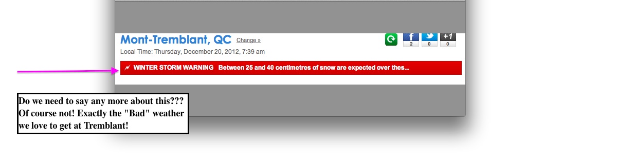Screenshot Courtesy of The Weather Network.