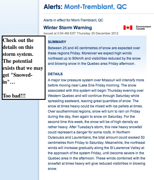 Screenshot Courtesy of The Weather Network.