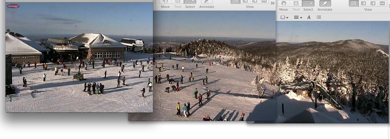 Webcam snap shots Courtesy of Tremblant.ca