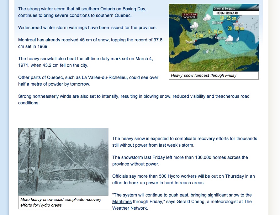 Screenshot Courtesy of The Weather Network.