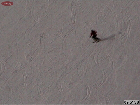 Our Groomed surfaces have a high level of &quot;Grip&quot; as you can see by the tracks being carved here on lower Expo.