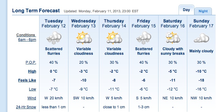 Screenshot, Courtesy of The Weather Network.