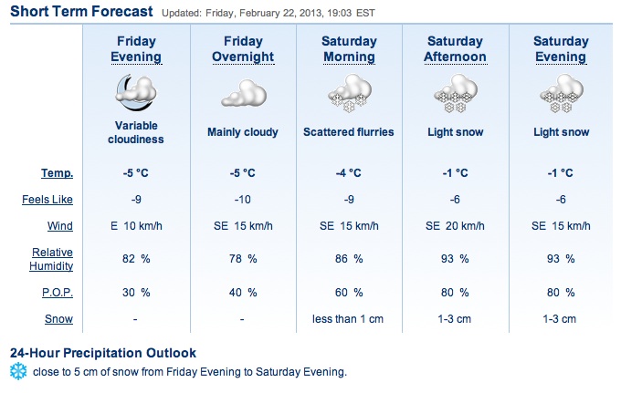 Screenshot Courtesy of The Weather Network.