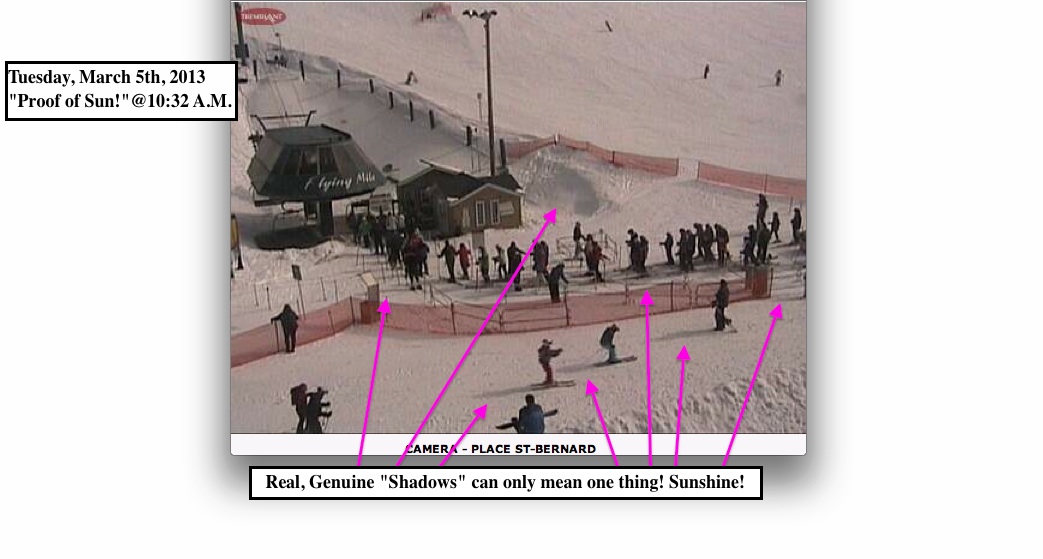 Web Cam Snap Shot Courtesy of Tremblant.ca