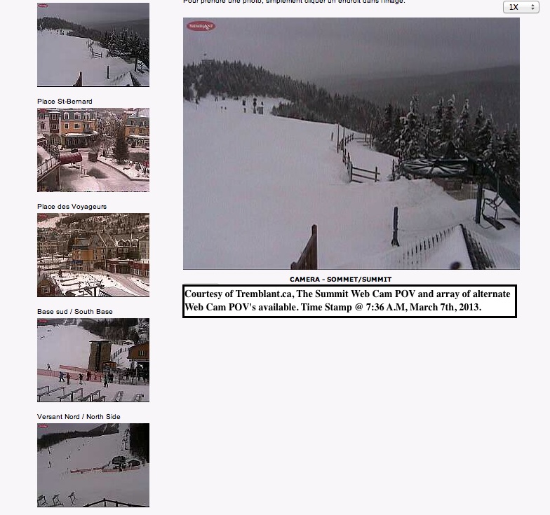 Web Cam Snap Shots, Courtesy of Tremblant.ca