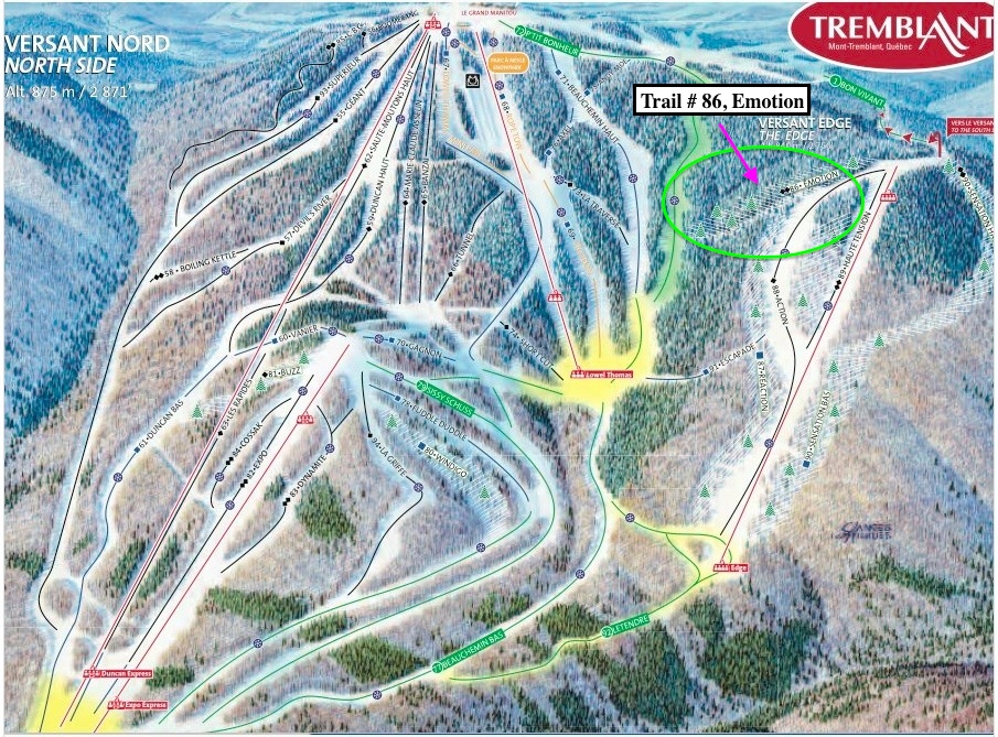 Screenshot of Official Tremblant Trail Map, Courtesy of Tremblant.ca