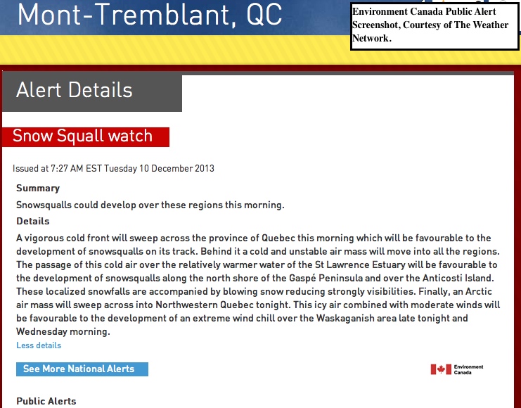 Screenshot Courtesy of The Weather Network.