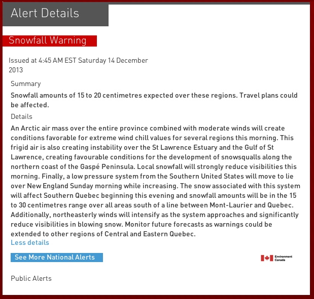 Screenshot Courtesy of The Weather Network.