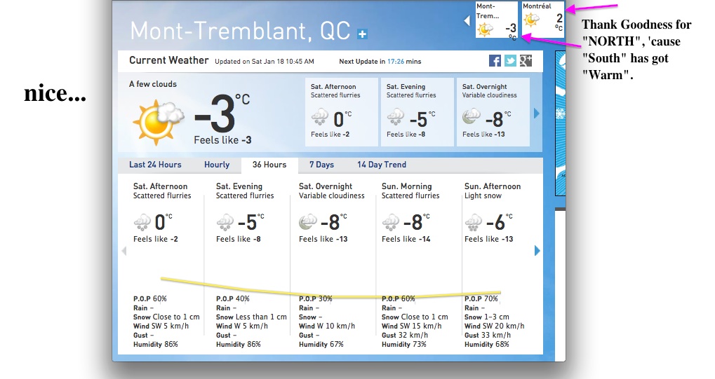 screenshot courtesy of The Weather Network.