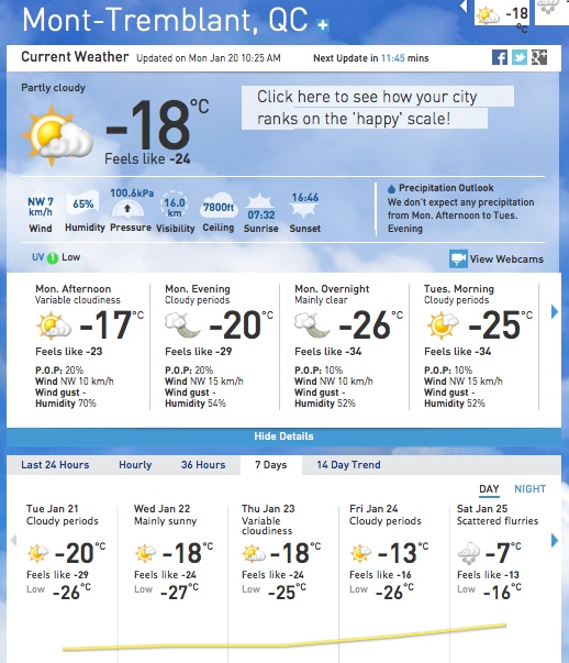Screenshot Courtesy of The Weather Network.