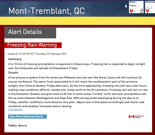 Environment Canada Public Service Announcement Screenshot Courtesy of The Weather Network.