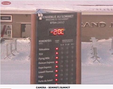 Web Cam Snap Shot Courtesy of Tremblant.ca