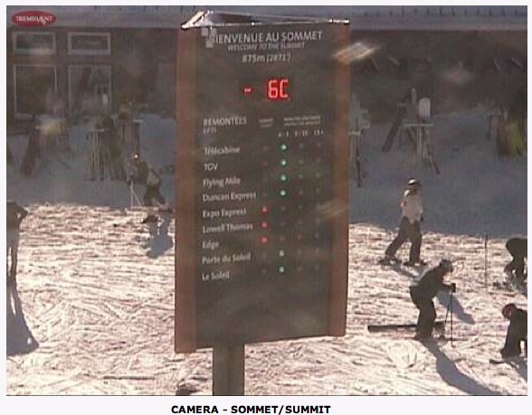 Web Cam Snap Shot Courtesy of Tremblant.ca